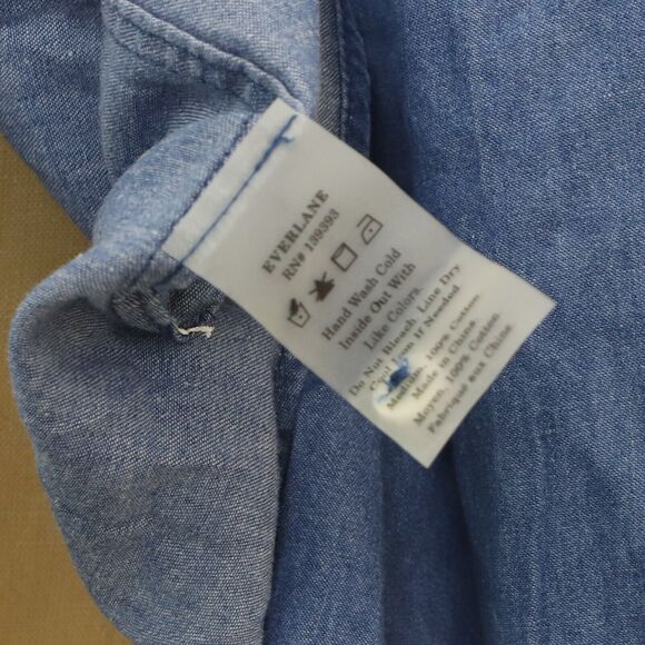 Everlane Chambray Jean Relaxed Button Up Shirt Size XS Blue Long Sleeve NEW B63 - Picture 5 of 5